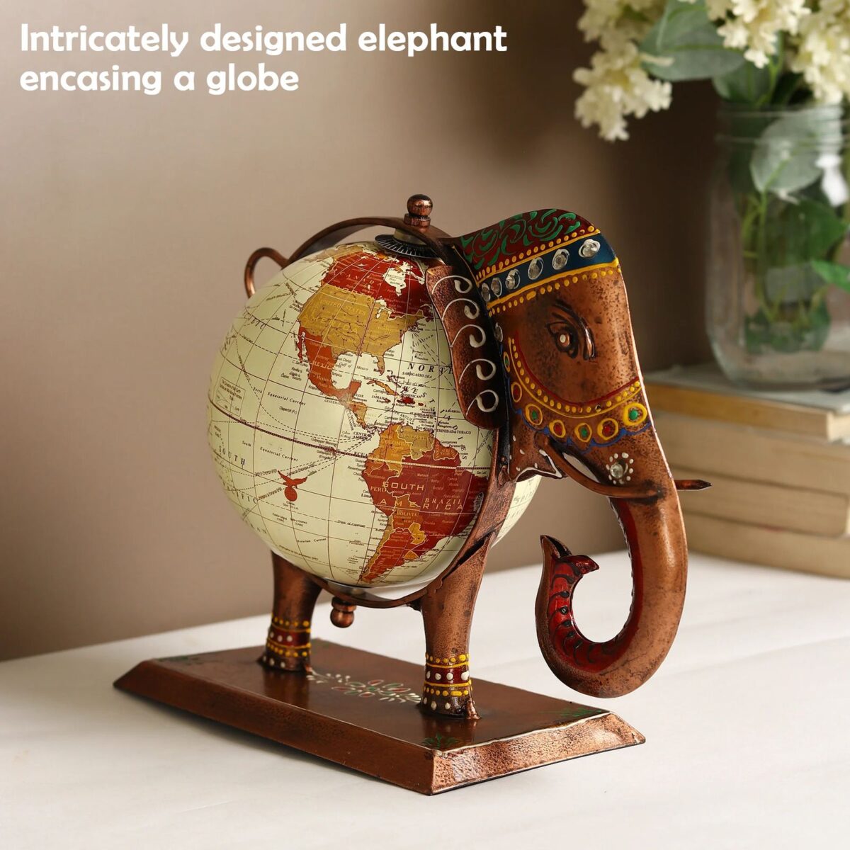 Heritage Elephant Globe Decor- Set of 2 - Image 5